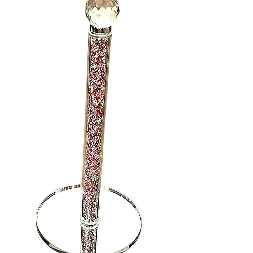Unique Design Pink Crushed Diamond Paper Towel Holder